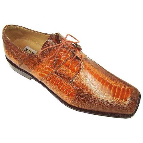 David Eden "Clovis" Caramel/Cognac All-Over Ostrich Shoes